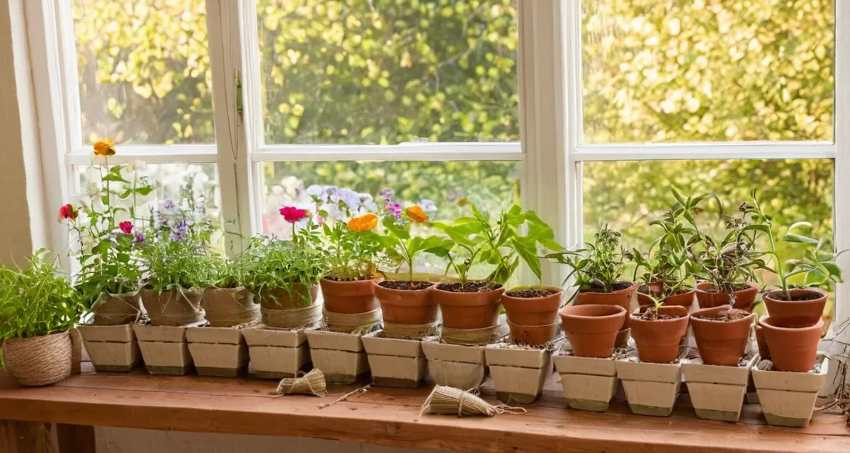 Saatgut und Anzuchttöpfe für die Aprilaussaat