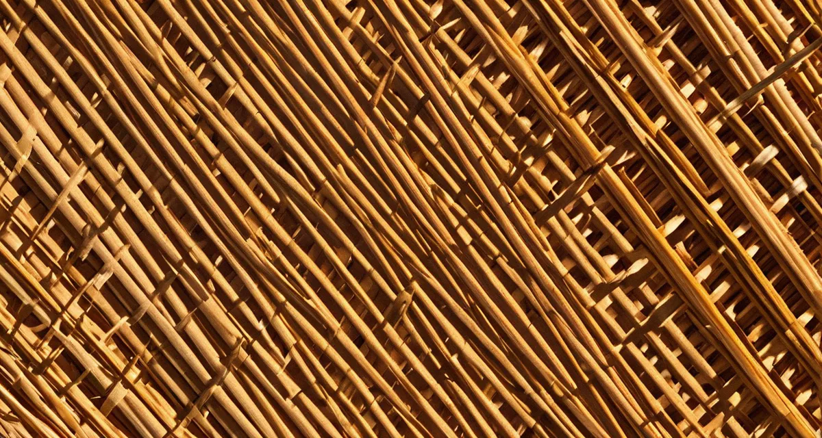 Goldenes Stroh in Nahaufnahme mit Licht und Schatten