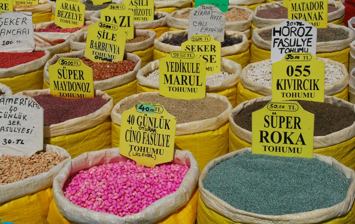 Samengläser mit Beschriftung für die Lagerung