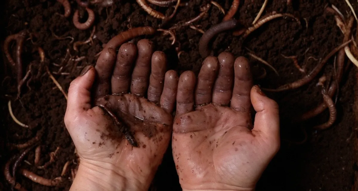 Komposthaufen im Garten – fertig gesiebter Kompost für den Gemüsegarten
